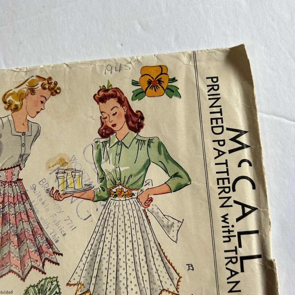 McCalls Vintage‎ 1940's Pattern #884 Necktie Apron One Size